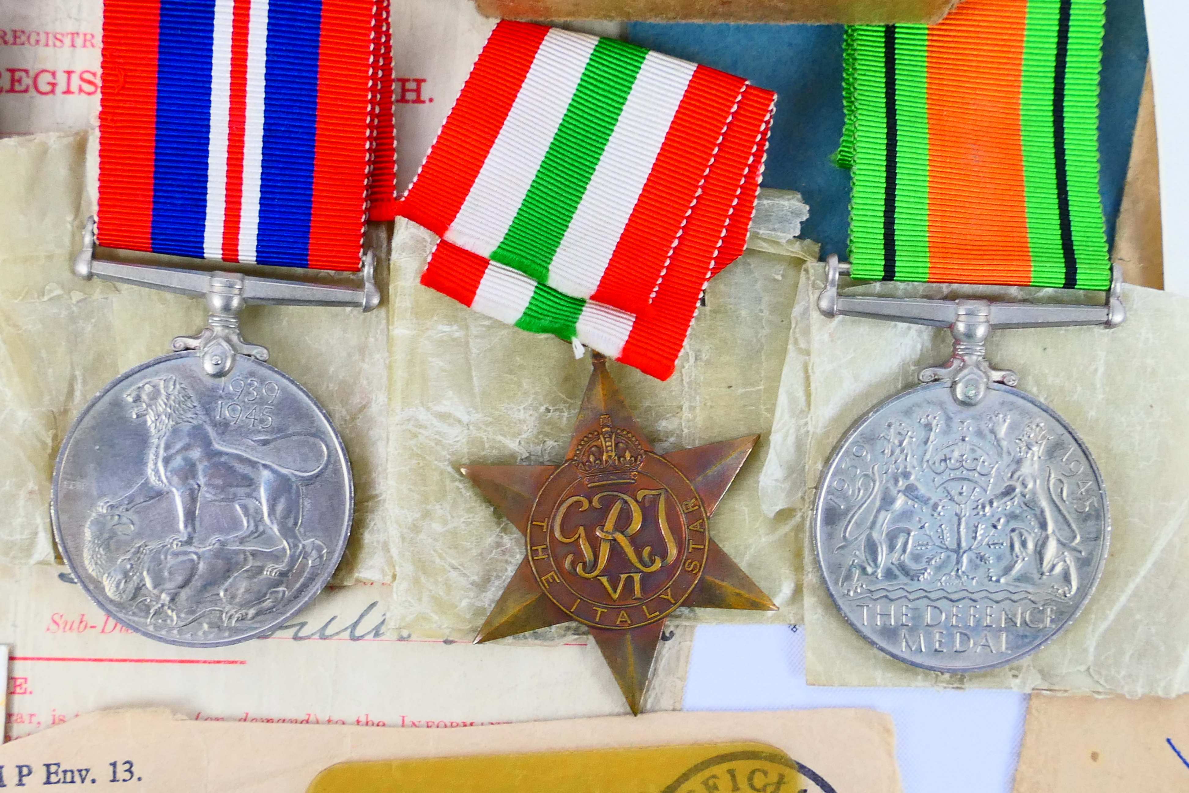 Five: A World War Two (WW2 / WWII) group of five medals comprising Defence Medal, - Image 4 of 21