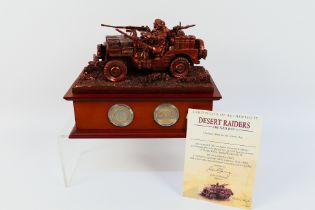 Danbury Mint - A bronzed sculpture, Desert Raiders The SAS Jeep,