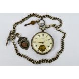 A Victorian silver cased, open face pocket watch by J W Benson,