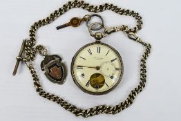 A Victorian silver cased, open face pocket watch by J W Benson,