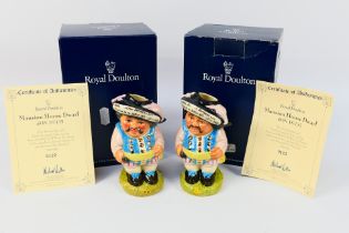 Royal Doulton - Two boxed, limited edition, Toby jugs # D7135 Mansion House Dwarf Son,
