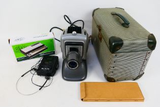 Lot to include a vintage Sony Walkman, boxed Stylophone and vintage projector in carry case.