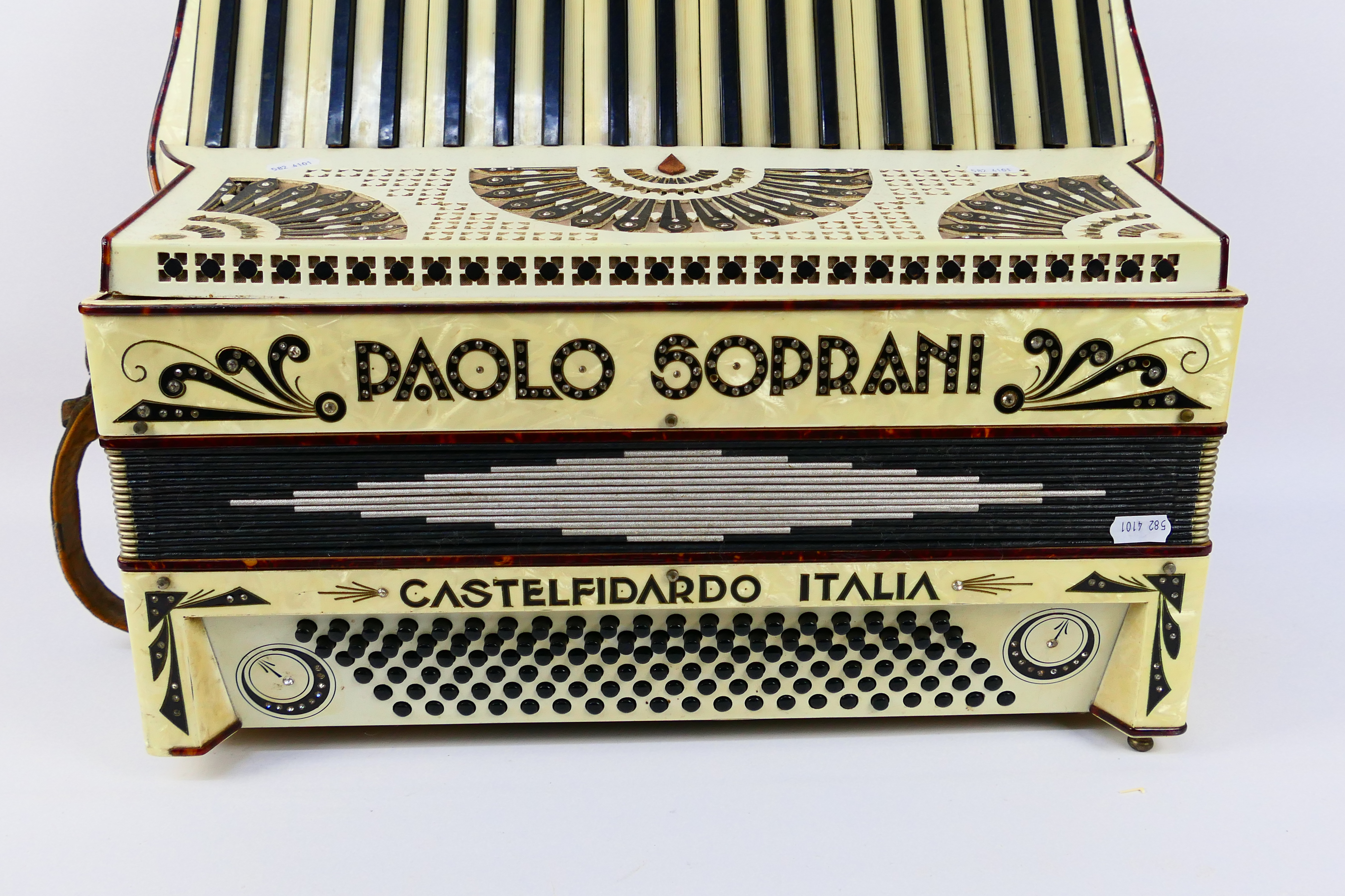 A vintage piano accordion marked Paolo Soprani Castelfidario Italia, 41 key and 120 basses, - Image 2 of 6