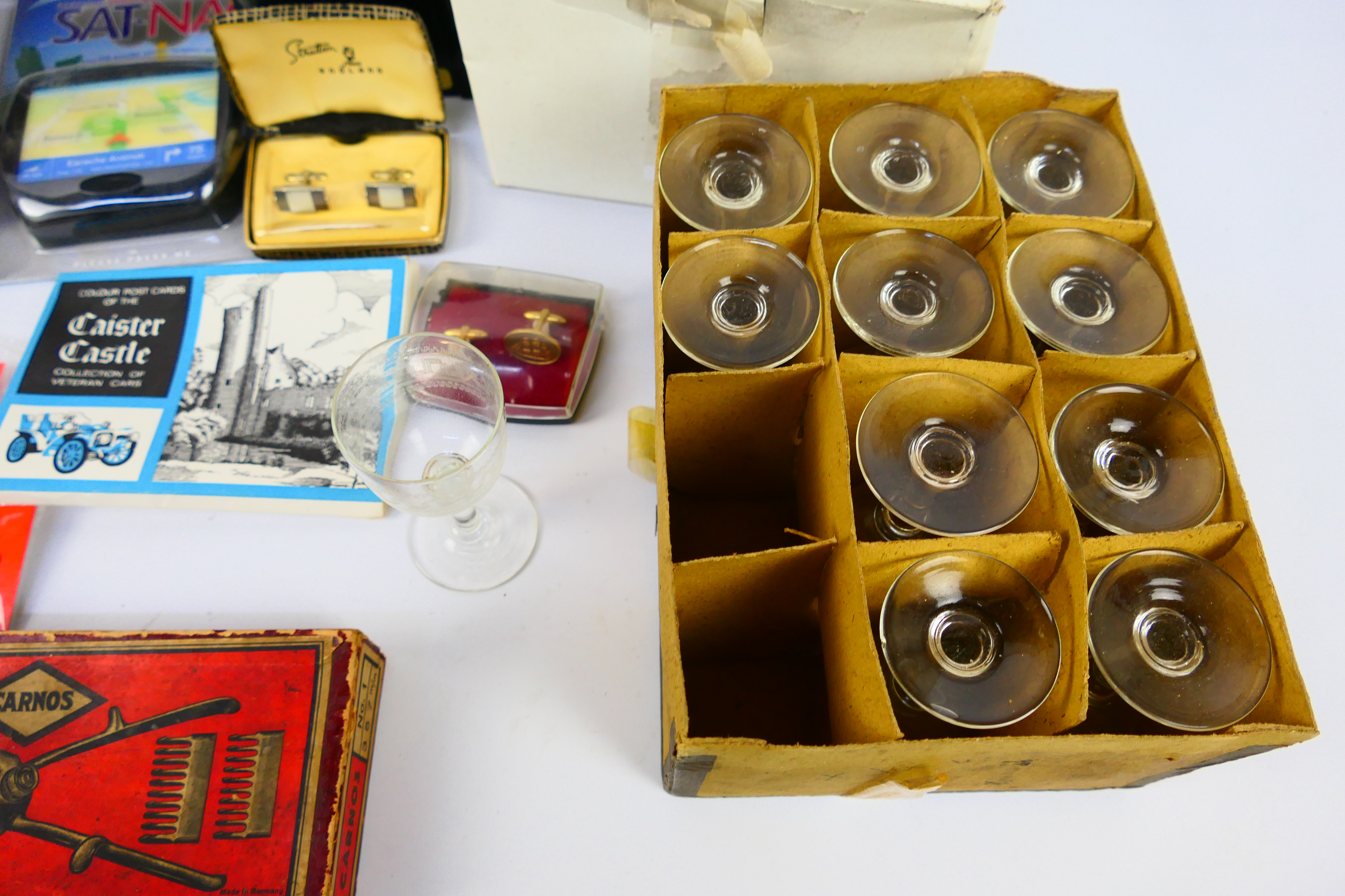 Lot to include glassware, vintage hair clippers, 8mm film reels, scales, cufflinks and other. - Image 7 of 8