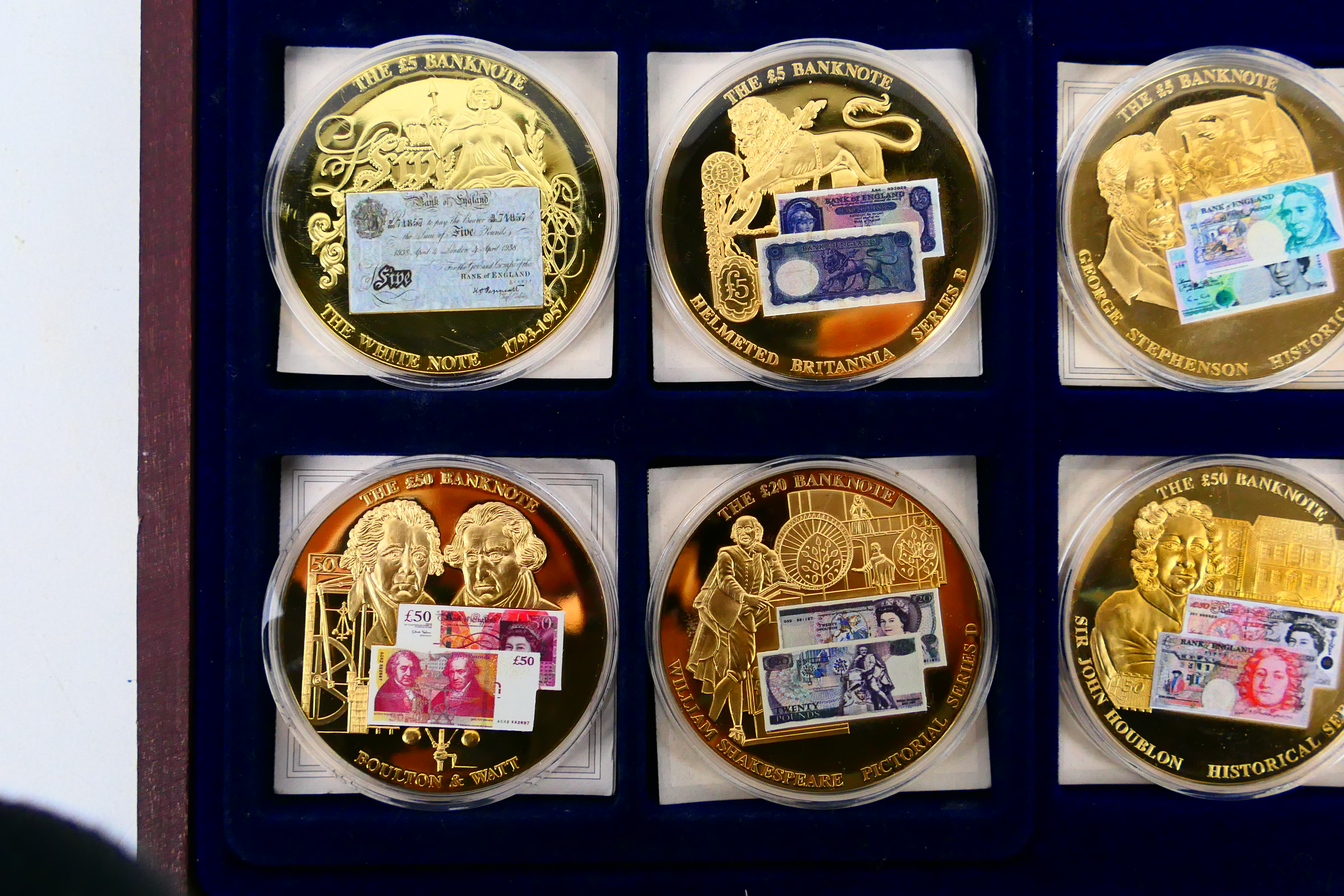 A set of British Banknote Collection commemorative coins comprising twelve gold plated coins each - Image 5 of 8