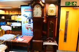 A late 18th century mahogany-cased 8-day longcase clock, signed to the arched, painted,