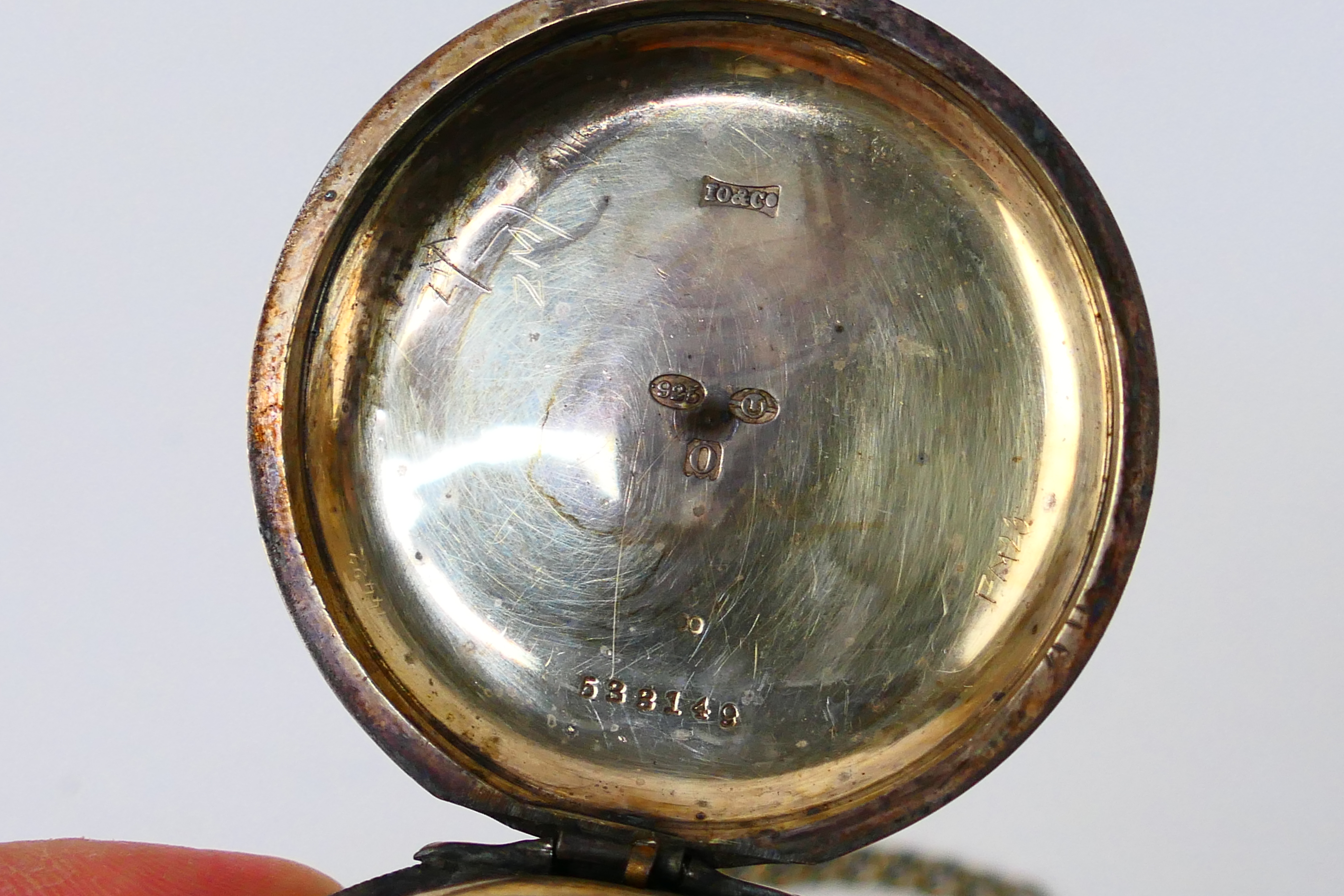 Two silver cased open face pocket watches, both signed H Samuel Manchester to the dial, - Image 8 of 9