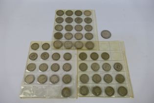 A collection of British silver content coins, predominantly post 1920, to include Half Crowns,