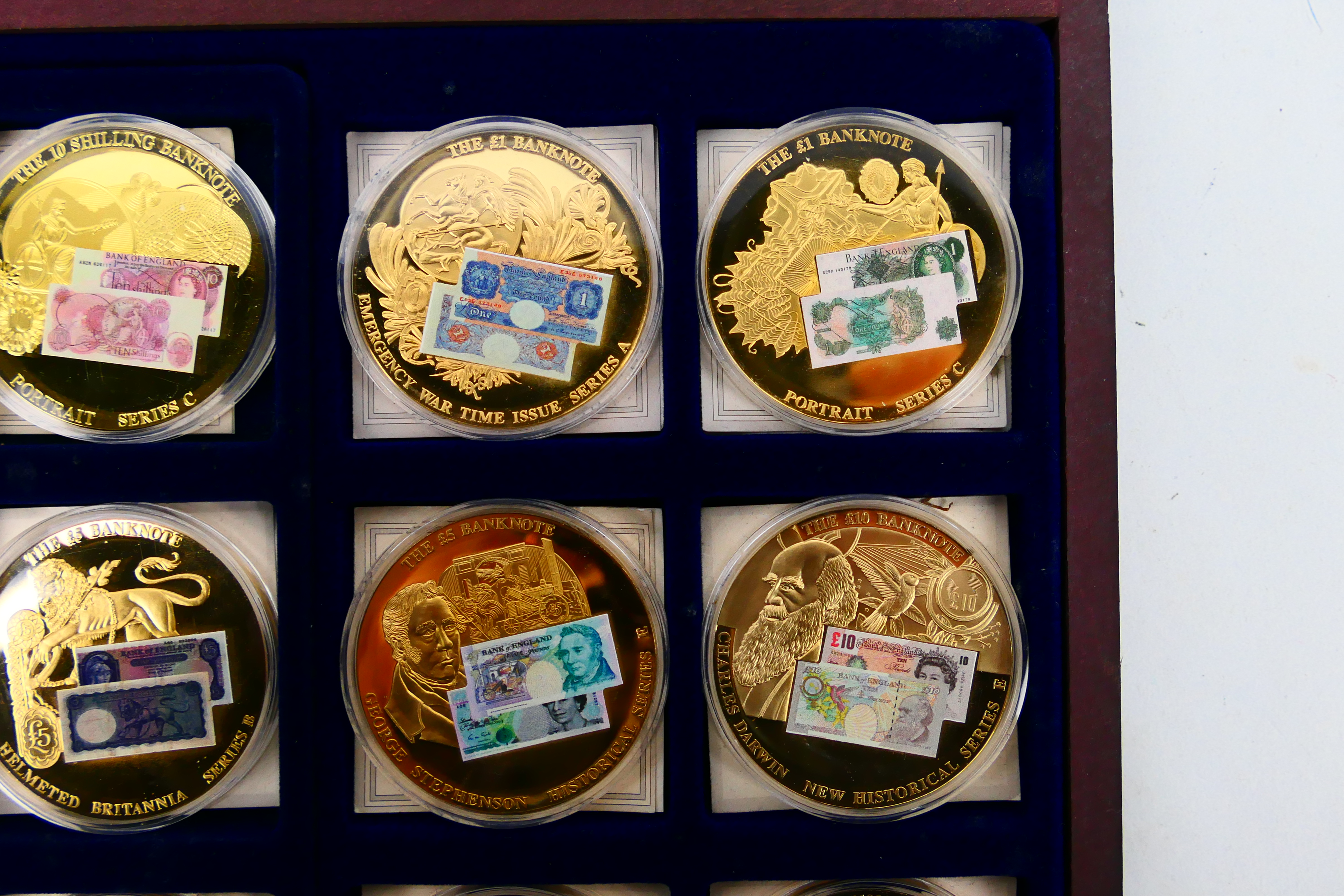 A set of British Banknote Collection commemorative coins comprising twelve gold plated coins each - Image 4 of 8