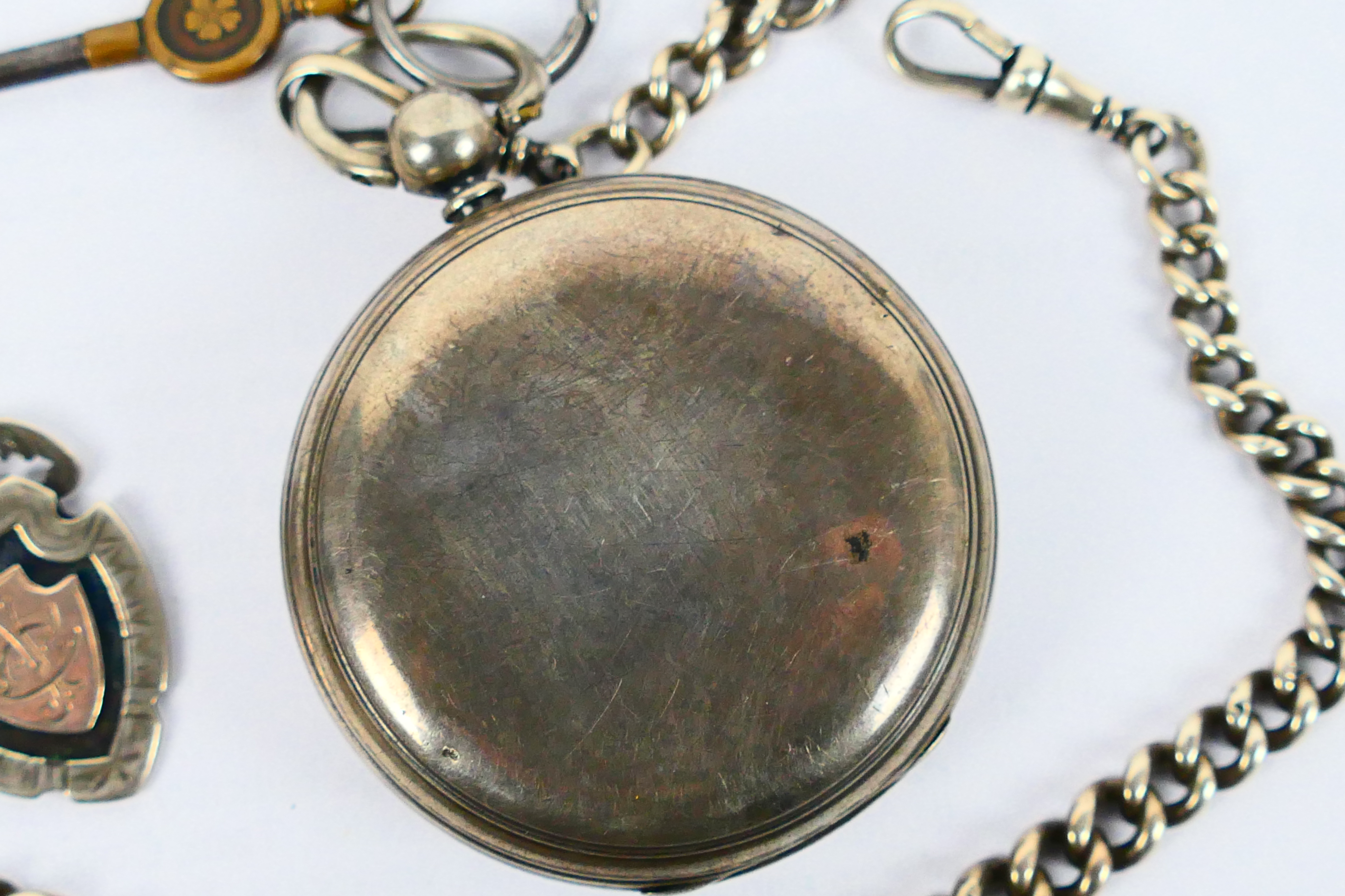 A Victorian silver cased, open face pocket watch by J W Benson, - Image 3 of 12