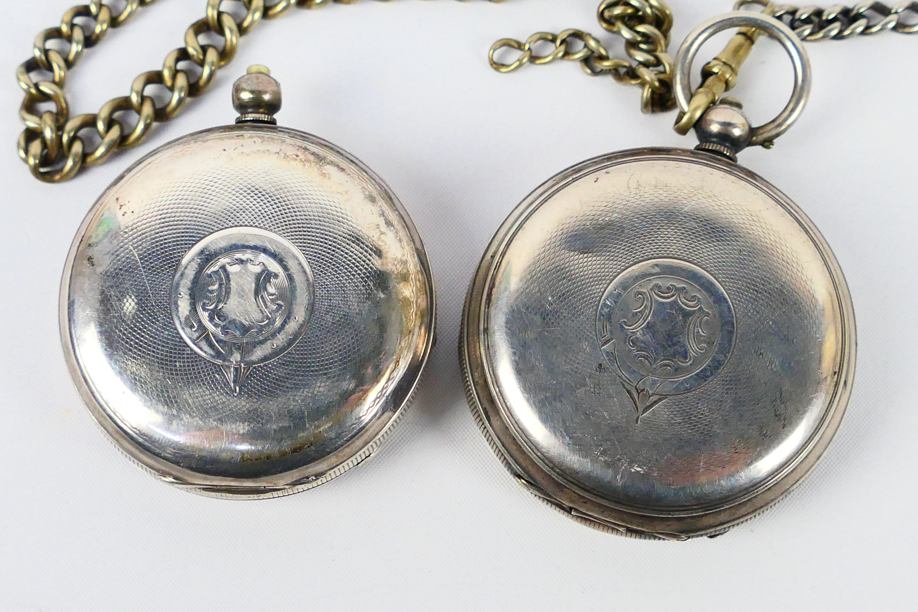 Two silver cased open face pocket watches, both signed H Samuel Manchester to the dial, - Image 5 of 9