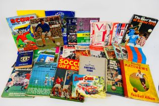 Lot to include football annuals, rugby league programmes, cricket and football books,