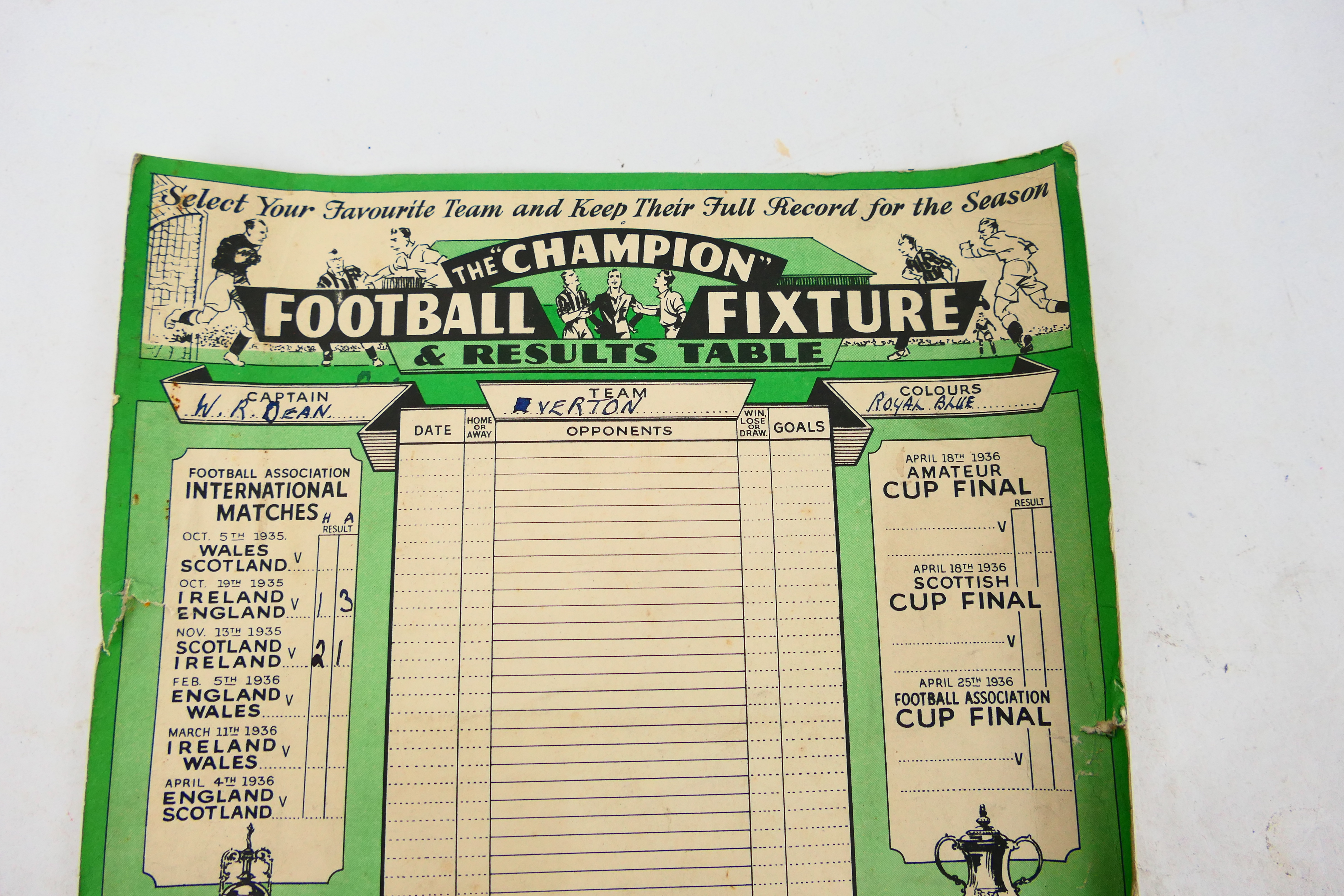 Football Fixture Card, The Champion Foot - Image 2 of 4