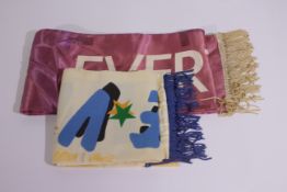 Football Scarves, Two Everton FC silk fo