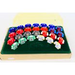 A set of vintage Sugar Puffs football pencil toppers, 27 in total, with display stand and cover.