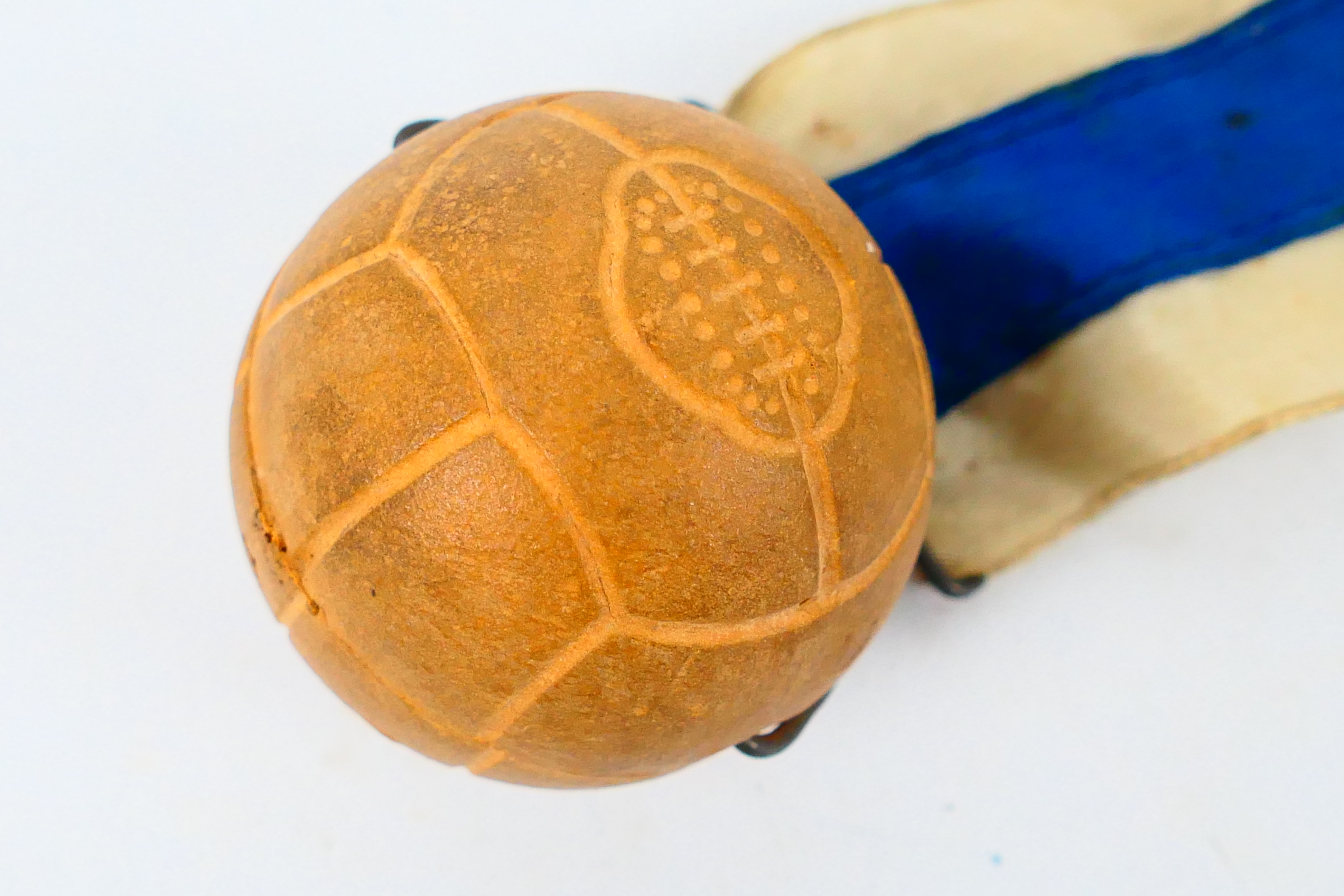 Football Item, A small rubber ball in th - Image 2 of 5