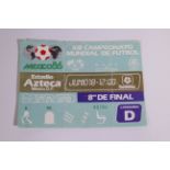 World Cup Football Ticket, Mexico 86 Eng