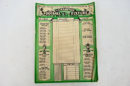 Football Fixture Card, The Champion Foot