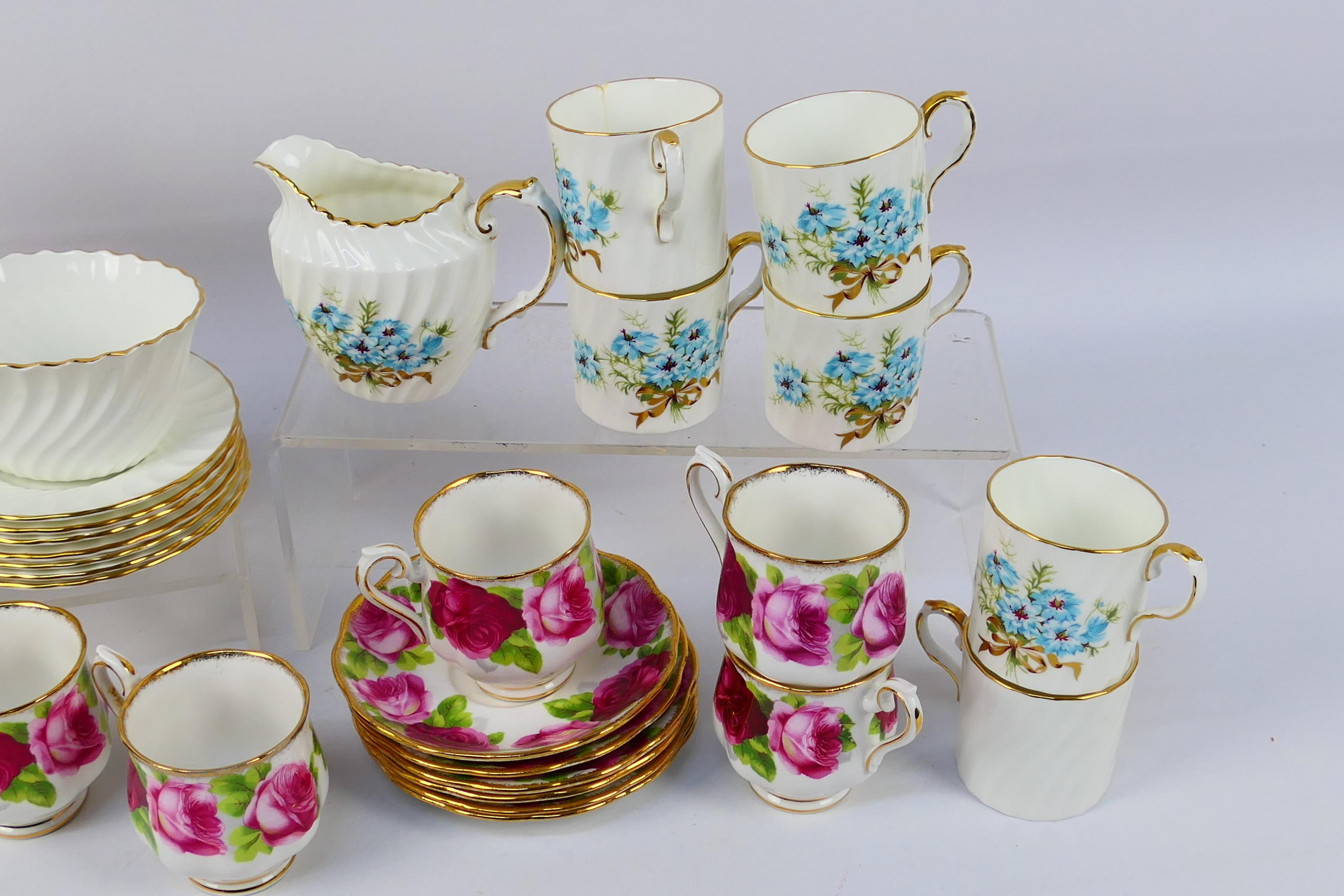 A small collection of coffee wares to include Aynsley and Royal Albert Old English Rose. - Image 3 of 6