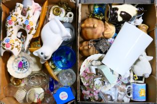 A mixed lot comprising ceramics, glassware, brassware and other. [2].