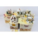 Five boxed Lilliput Lane model buildings to include Highland Lodge, Yuletide Inn and other.
