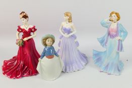 Three Coalport and Royal Worcester lady