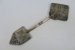 An Ethiopian silvered brass hand cross w