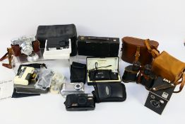 Photography - A small collection of cameras to include an Olympus XA2 with an A11 Flash contained
