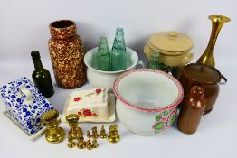 Lot to include West German vase, stoneware and glass bottles for Basingstoke Mineral Water Co,