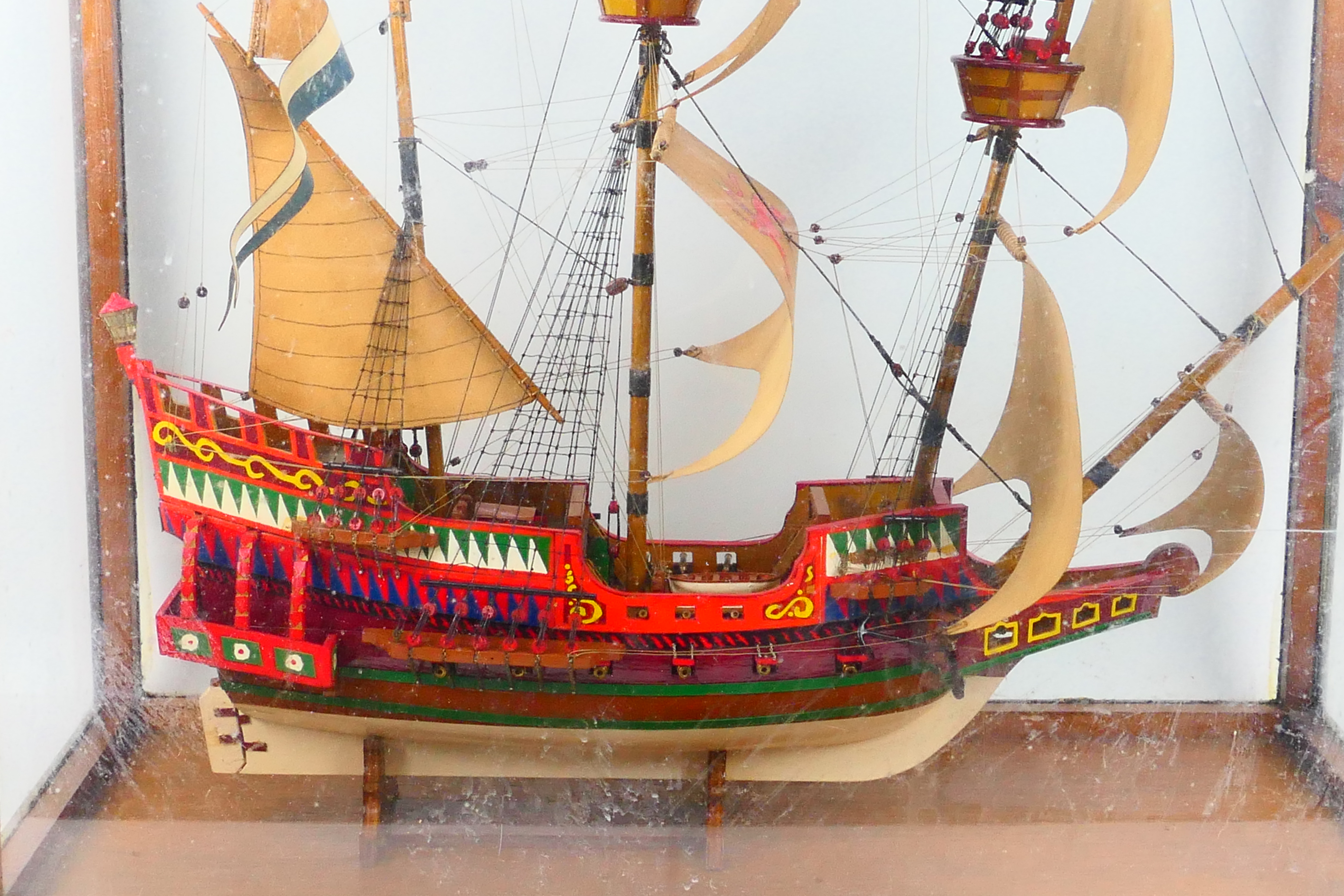 A large model of a three masted ship, ho - Image 3 of 5