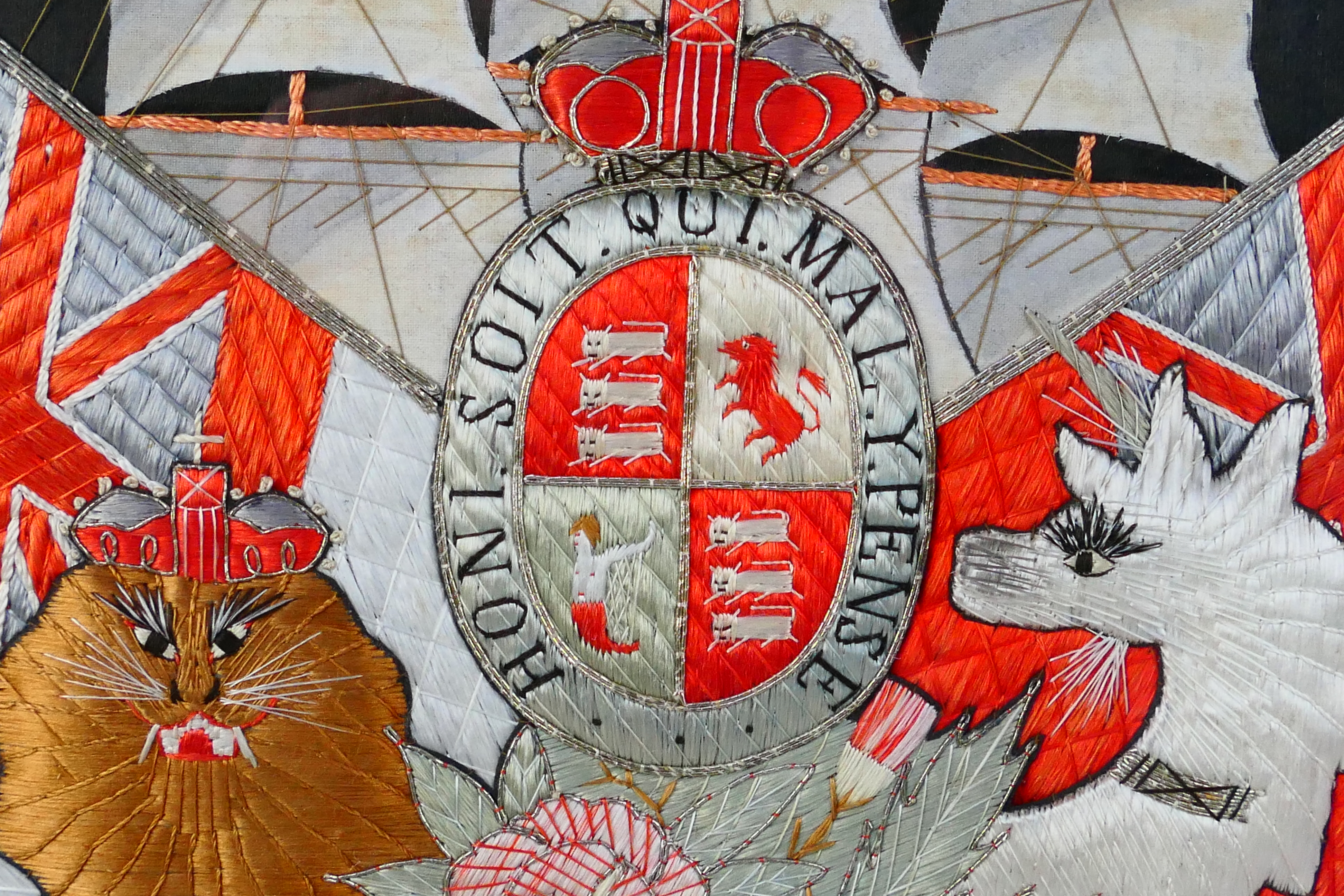 A British naval embroidery comprising Ro - Image 3 of 4