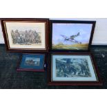 Four framed prints, largest approximatel