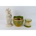 Lot to include a Doulton jardiniere with