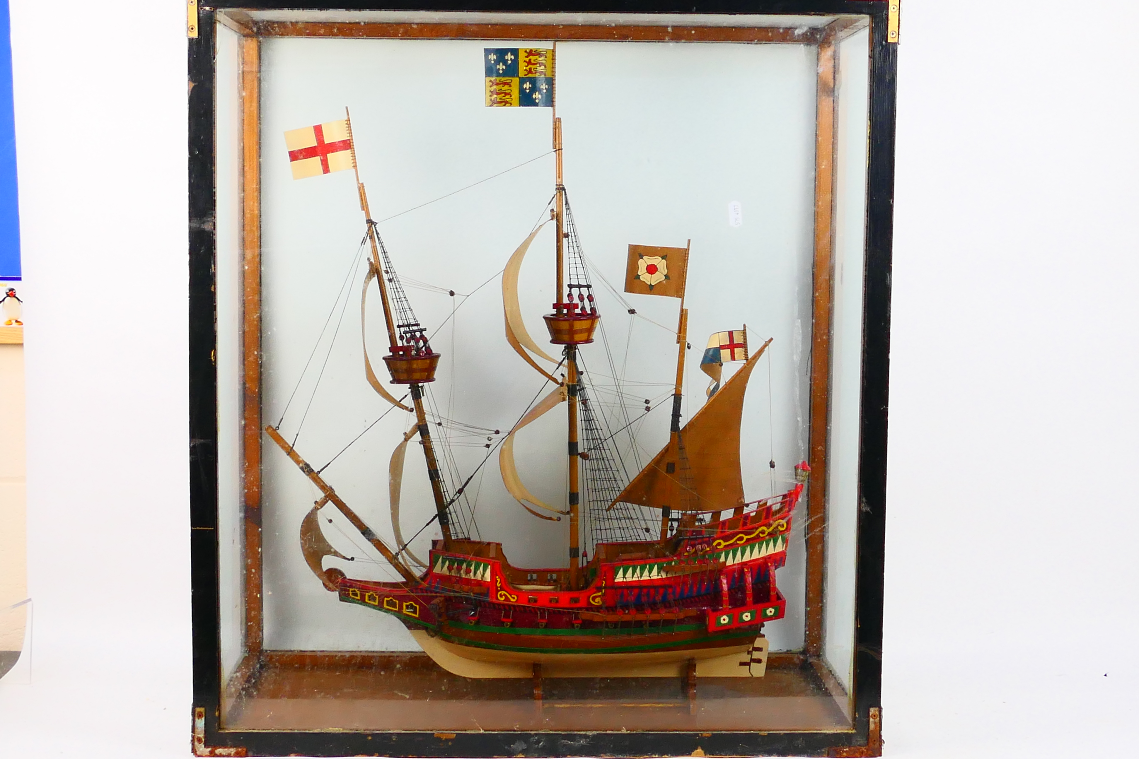 A large model of a three masted ship, ho - Image 4 of 5