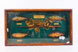 A decorative fly fishing framed montage