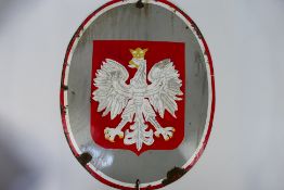 Polish enamel sign c. 1930, of oval form