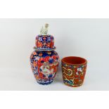 A large imari ribbed jar and cover with