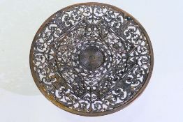 A Coalbrookdale cast iron dish decorated