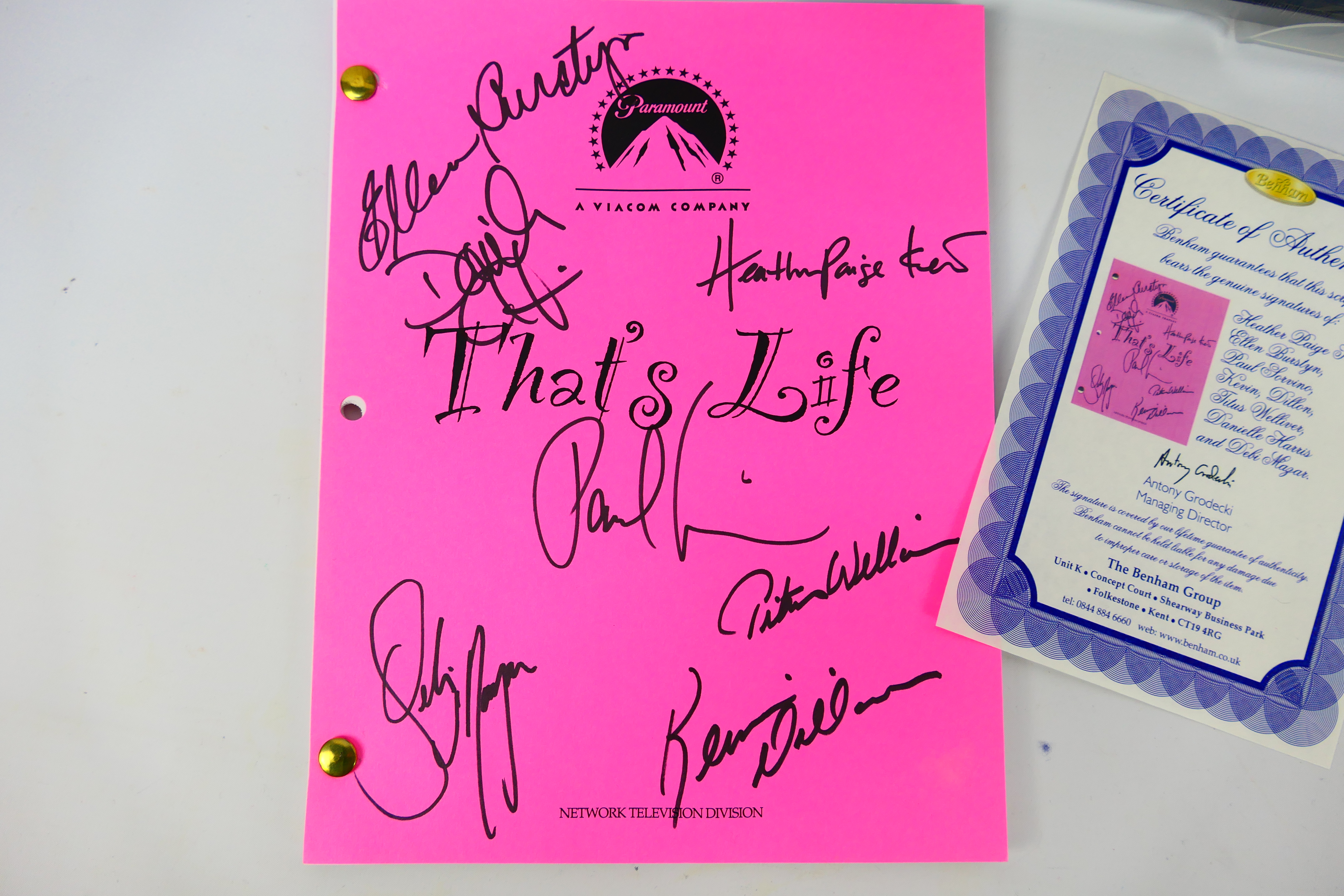 A signed script for That's Life with Benham certificate of authenticity and a limited edition - Image 3 of 14