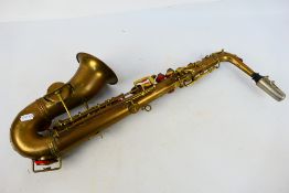 A vintage saxophone, no maker's marks noted.