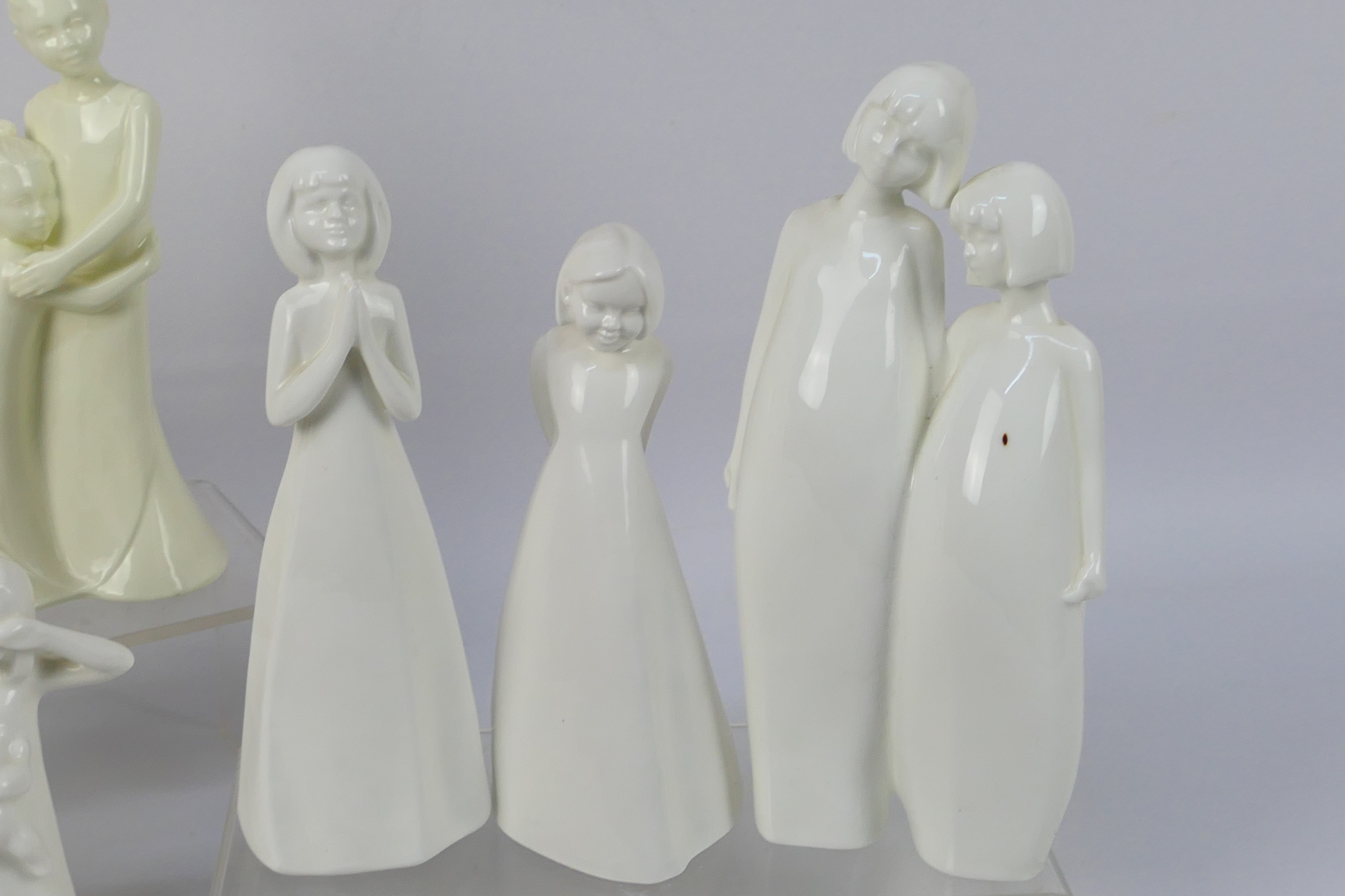 Eight white glaze figures / groups by Coalport, Royal Worcester and Royal Doulton Images, - Image 2 of 7