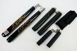 Three sets of nunchaku.