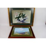 A watercolour floral still life, signed lower right J G Wright, mounted and framed under glass,