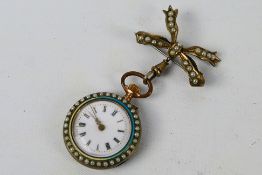 An early 20th century Swiss silver cased fob watch (.