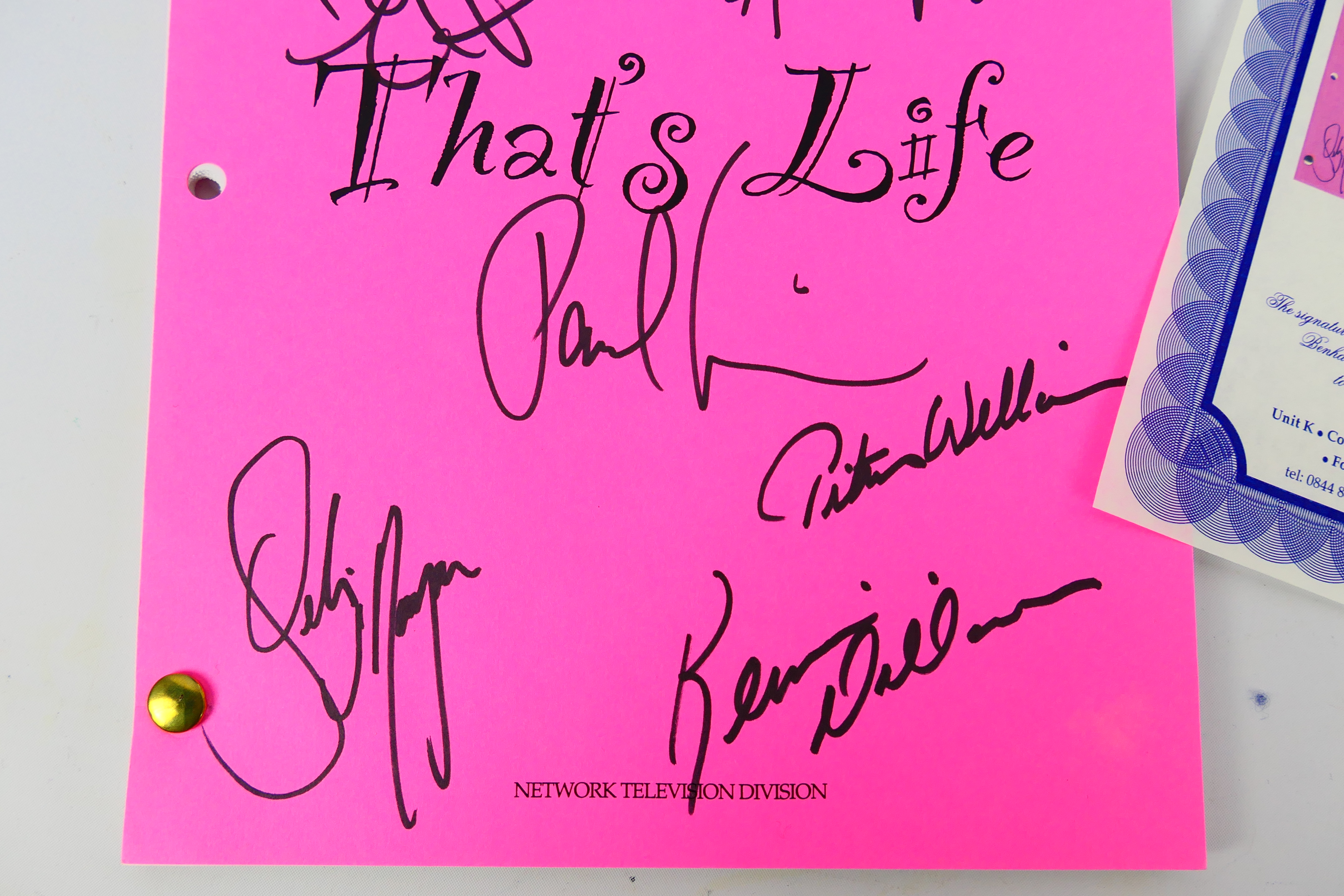 A signed script for That's Life with Benham certificate of authenticity and a limited edition - Image 5 of 14