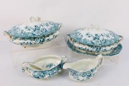 A collection of early 20th century dinner wares, Crown Pottery Ruskin.