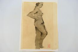 Jupp Dernbach-Mayen (1908 - 1990) - An ink and wash study depicting a female nude,