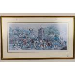 A limited edition Geldart print depicting characters from Alice's Adventures In Wonderland at