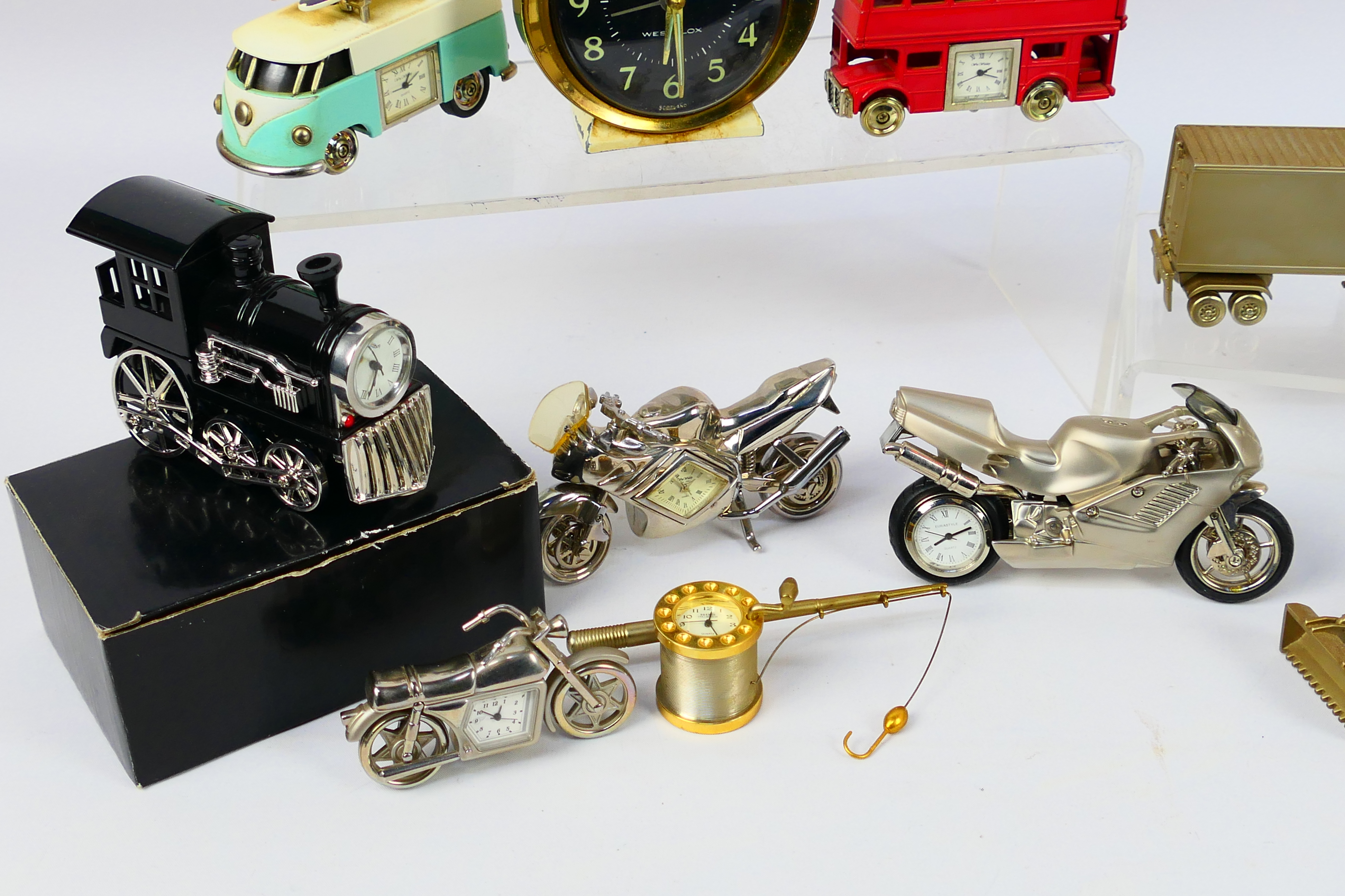 A collection of clocks, predominantly transport related novelty examples. - Image 4 of 5