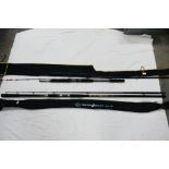 Two rods comprising a two piece Penn Progression Surf and a two piece Normark Titan 2000 Uptide 4 -